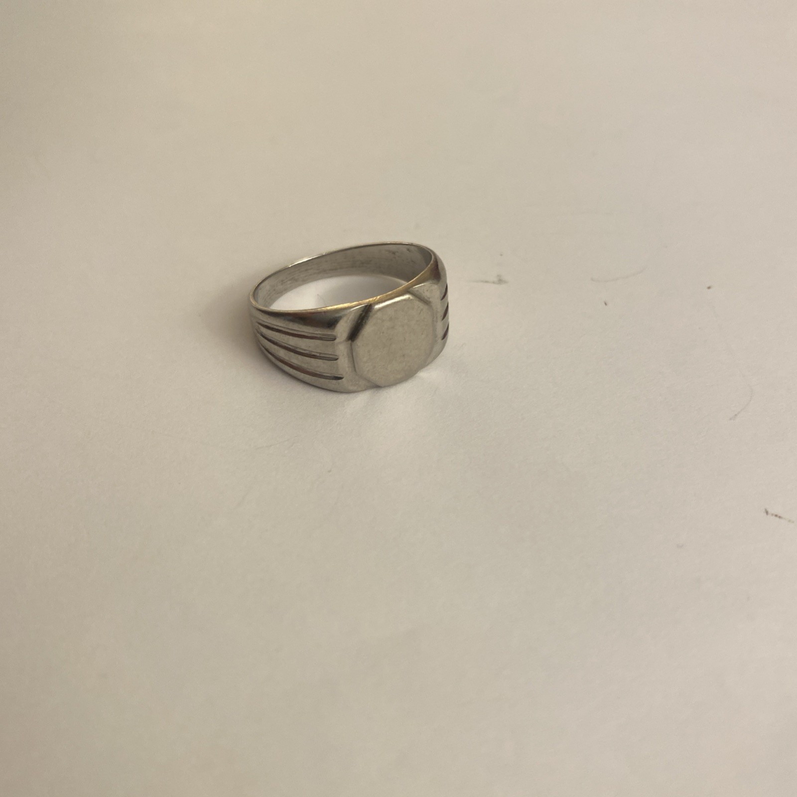 Silver Toned Signet Ring Great Shape Unsure Of Size