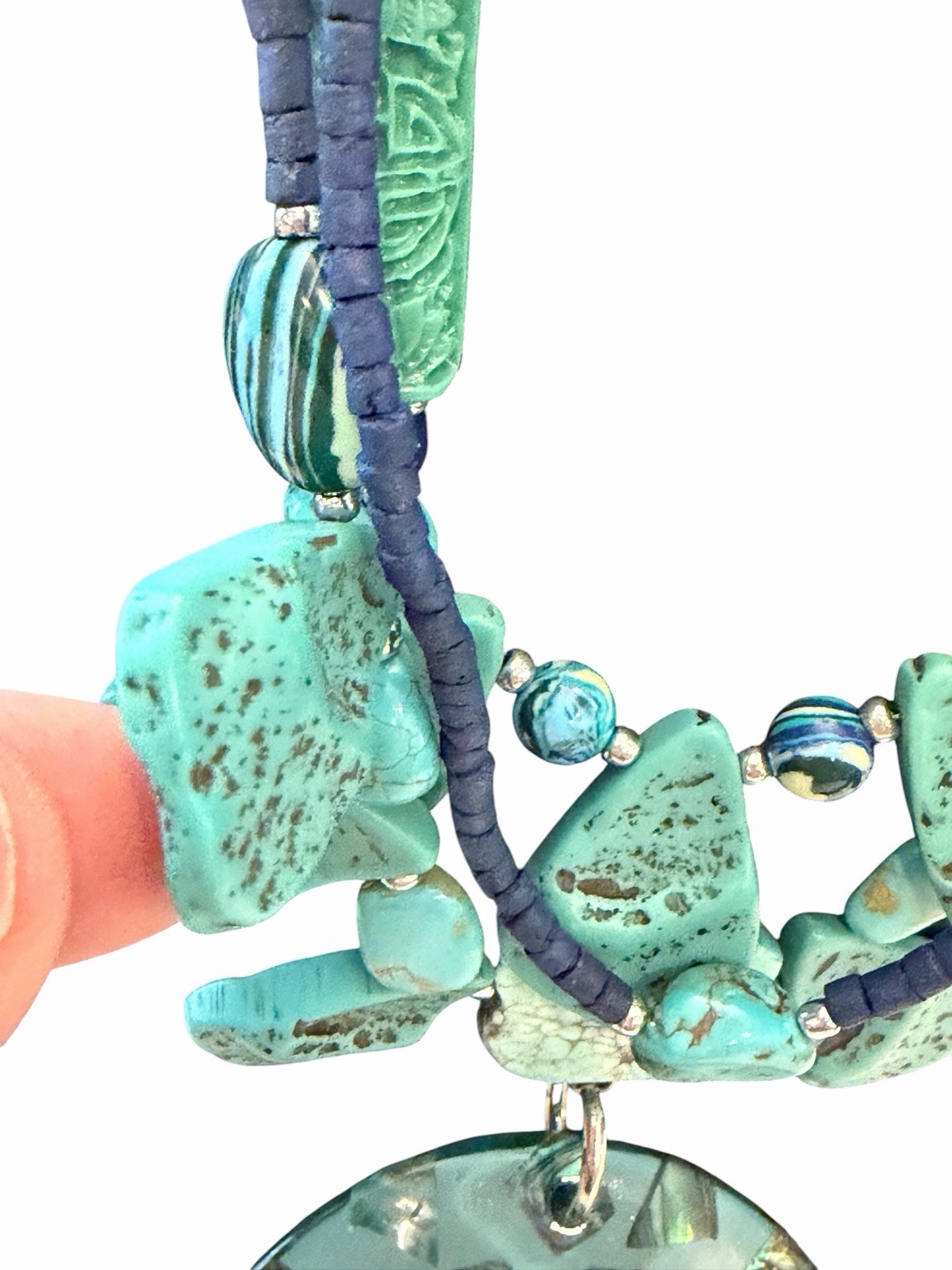 Chico’s Hera Pendant Necklace Turquoise Blue Statement Necklace NEW $55 Mermaid
