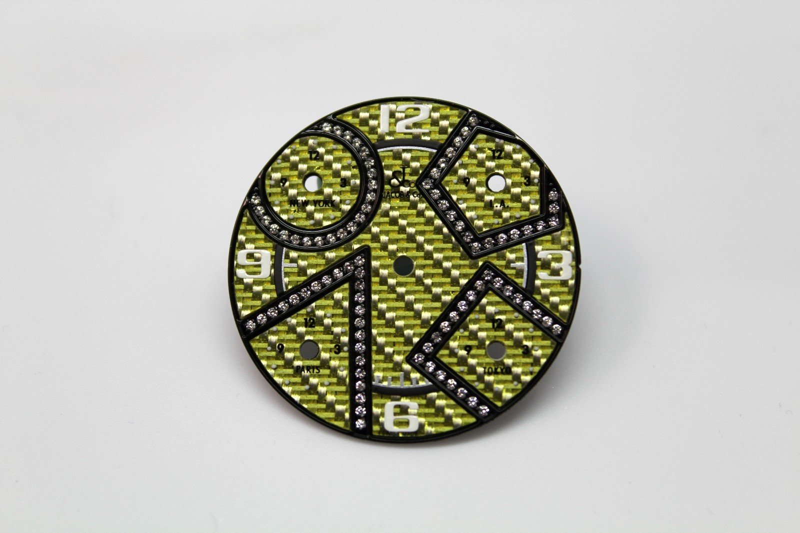 JACOB & CO 40MM GREEN CARBON FIBER DIAL W DIAMOND ACCENT 5 TIMEZONE DIAL JCM94DA