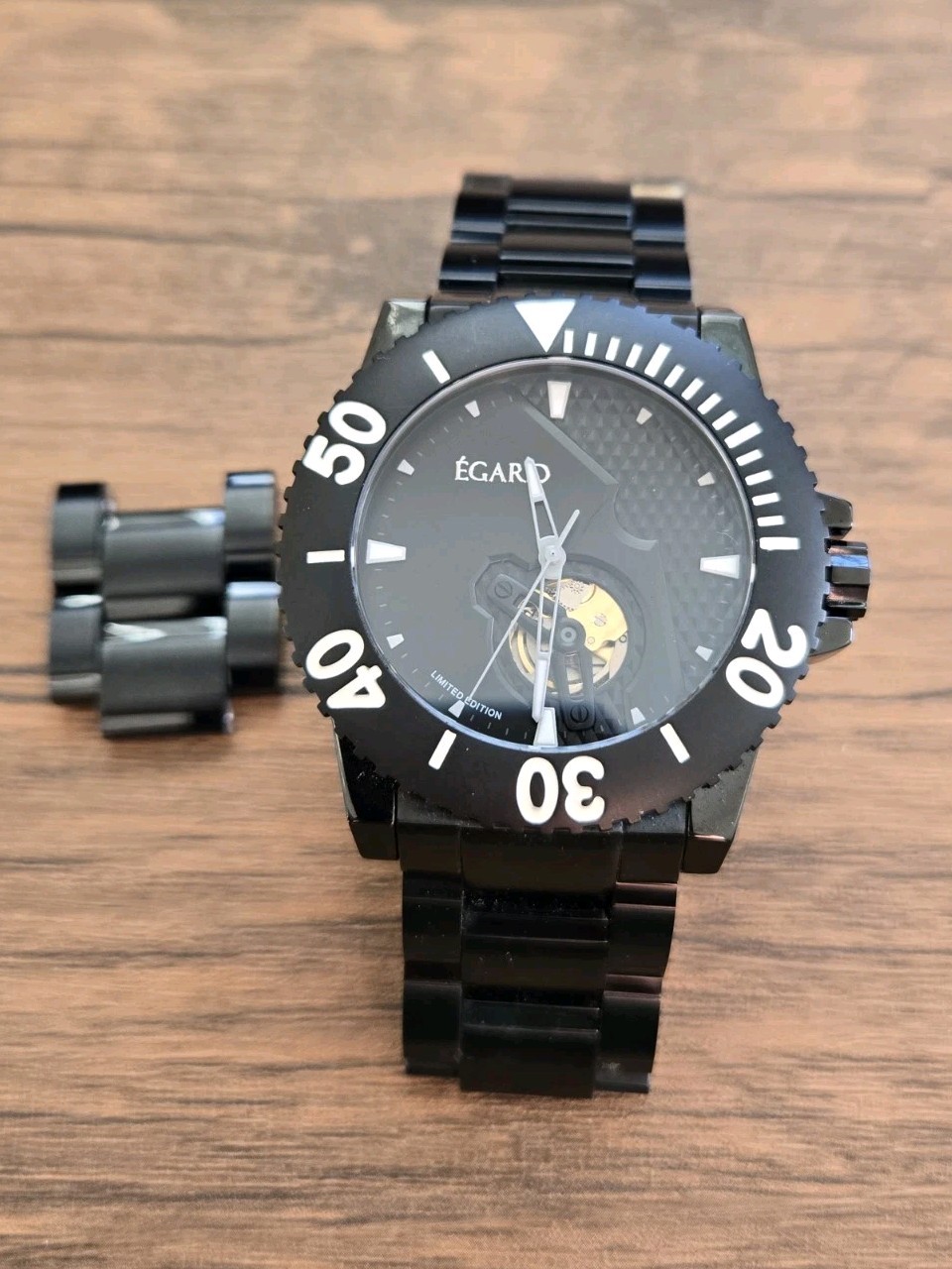 Egard Navita Black Limited Edition Diver Miyota Automatic 45 mm w Bracelet /125