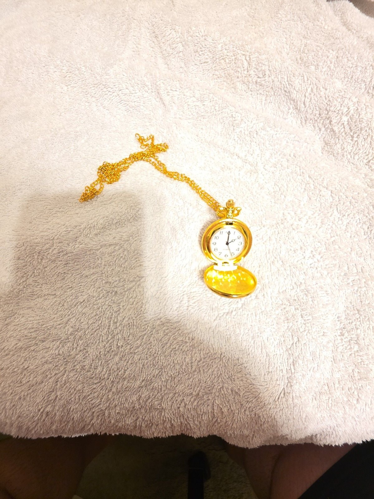Bitcoin Cryptocurrency Gold Tone Quartz Pocket Watch Pendant Necklace