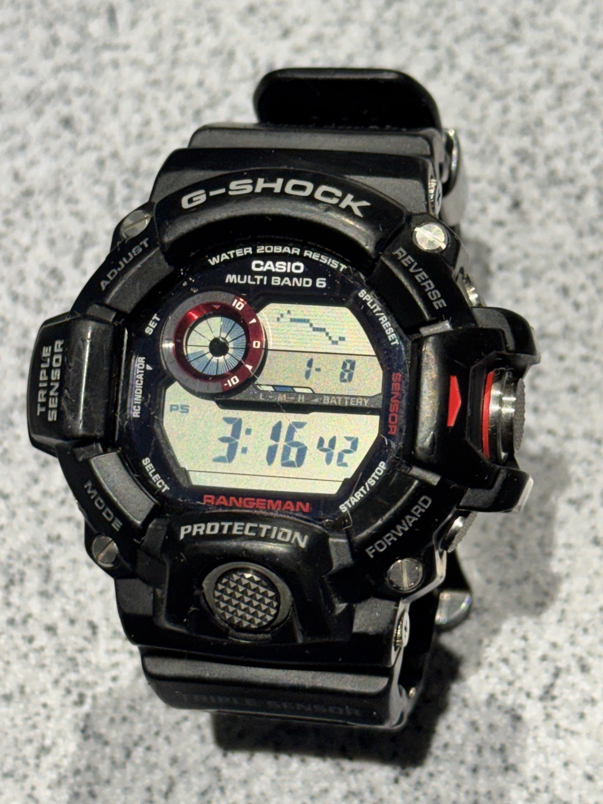 Casio G-Shock Rangeman GW-9400 Triple Sensor Solar Atomic Watch Box Papers