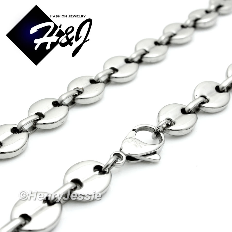 18-40″Stainless Steel 10x3mm Silver Puffed Mariner Necklace Bracelet Pendant*A11