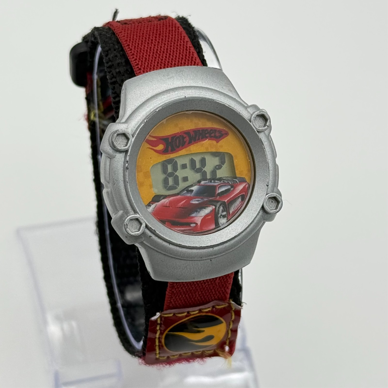 2009 Kid’s HOT WHEELS Digital LCD Racing Watch, Silver Tone, 35mm, Works