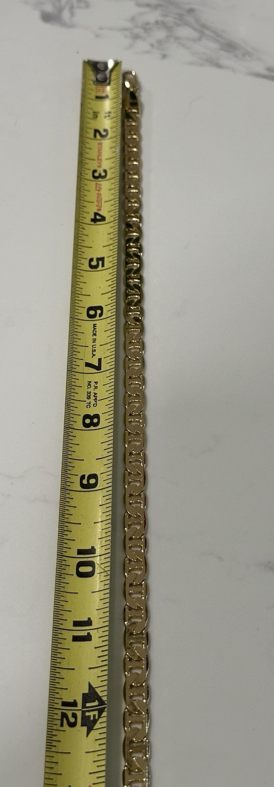 14k Gold Plated Flat Mariner Chain 22.5 Inch