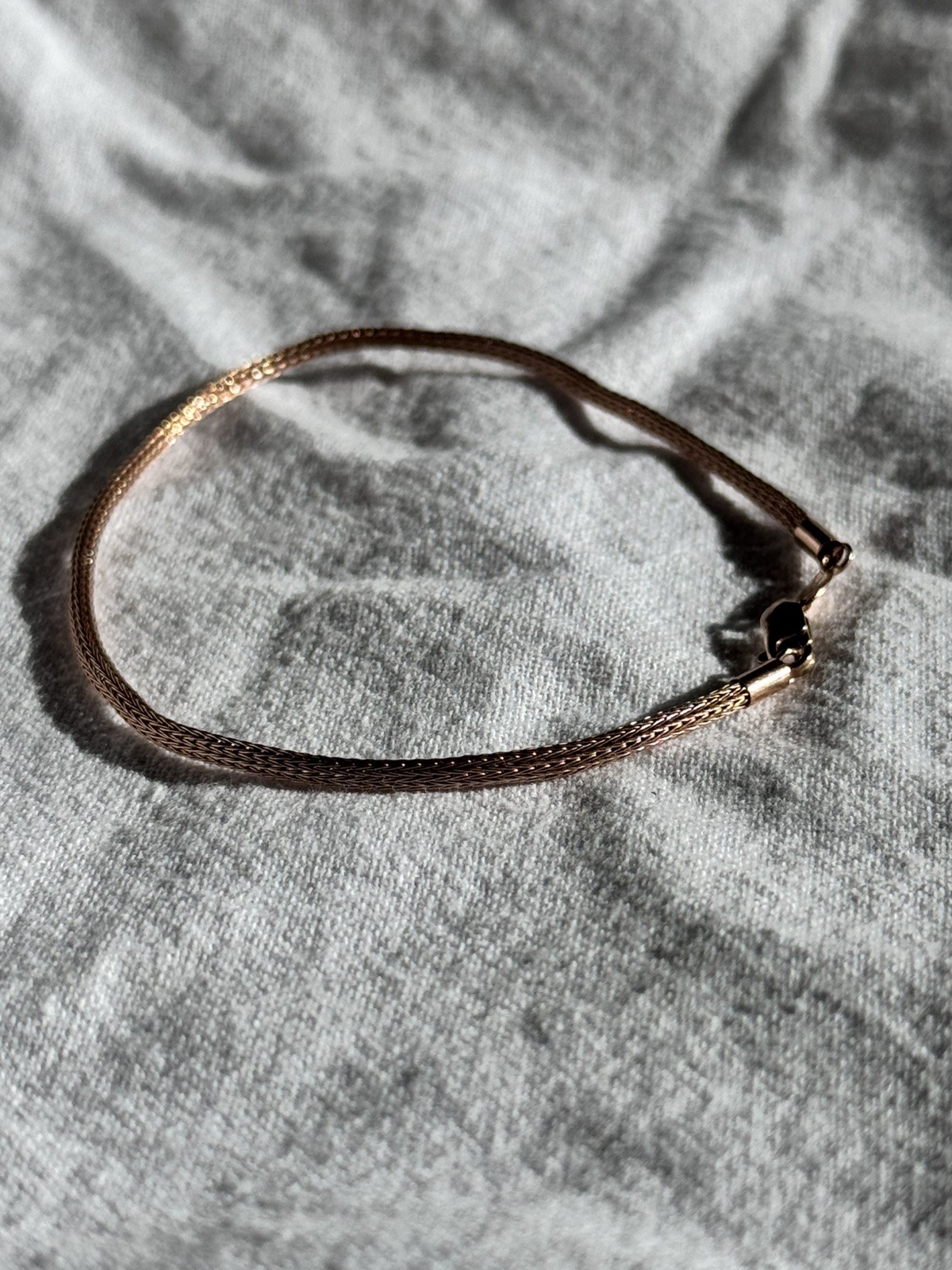 MICHAEL ANTHONY Vintage 14K Rose Gold Woven Foxtail Chain Bracelet 7.5 Inch