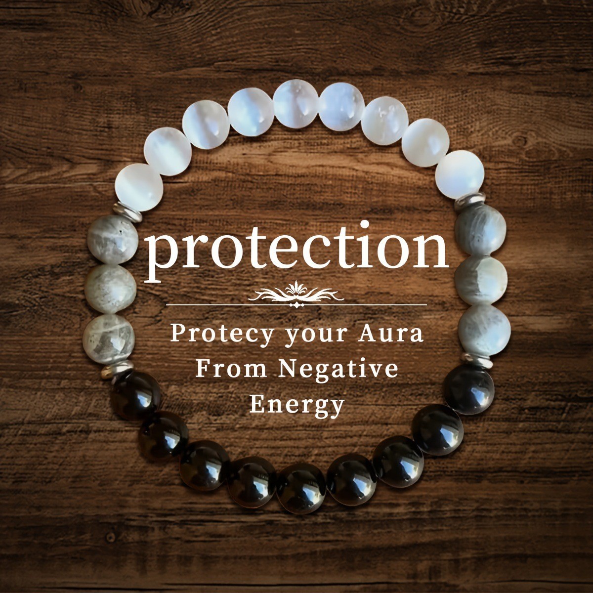 Natural Stone Beaded Bracelet Anxiety Relief Spiritual Protection Money Unisex