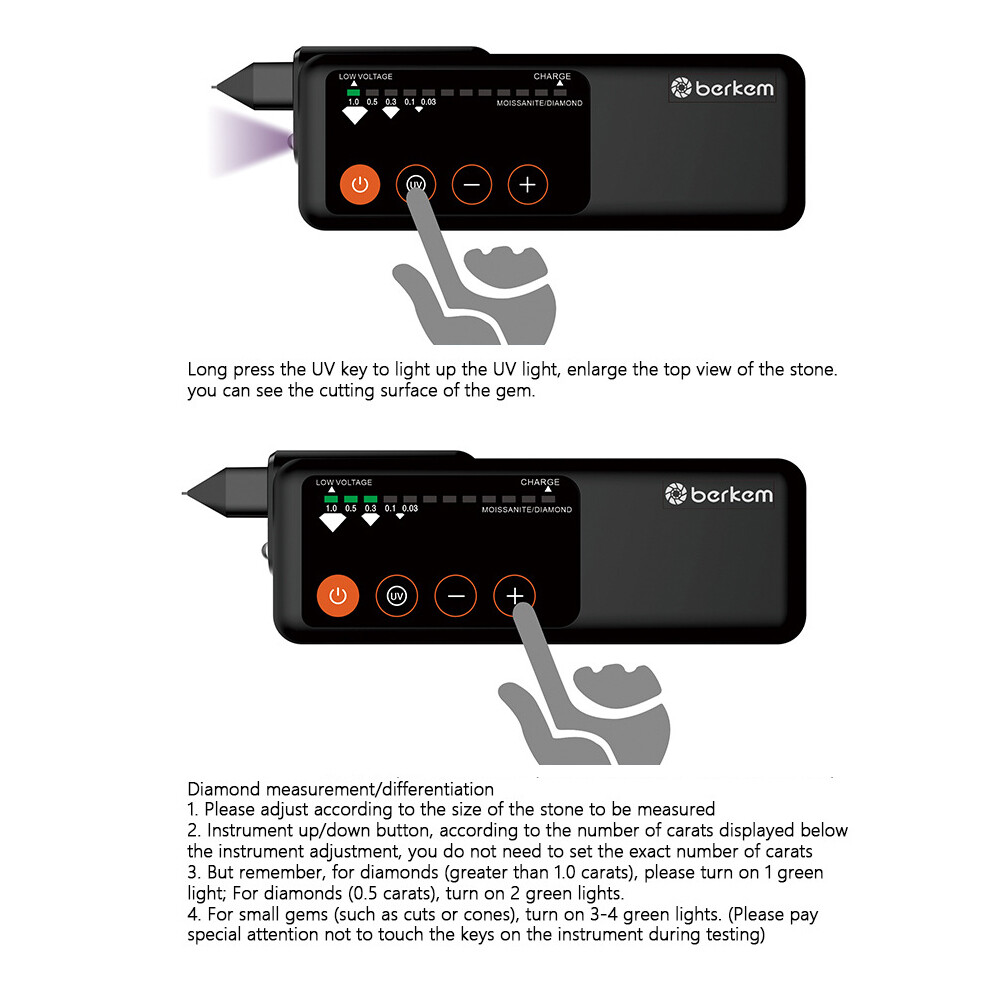 Rechargeable Diamond Tester Pen, Professional High Accuracy Jewelry Black pdEc