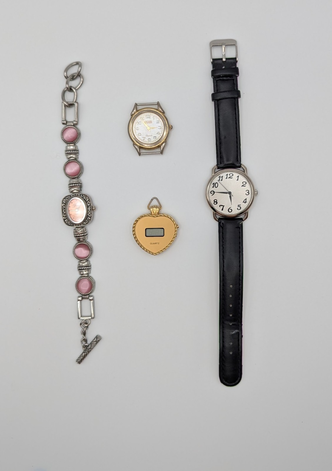 4 Quartz Watch Lot Firenze Pink Bracelet Britannia Heart Digital Easy Reader