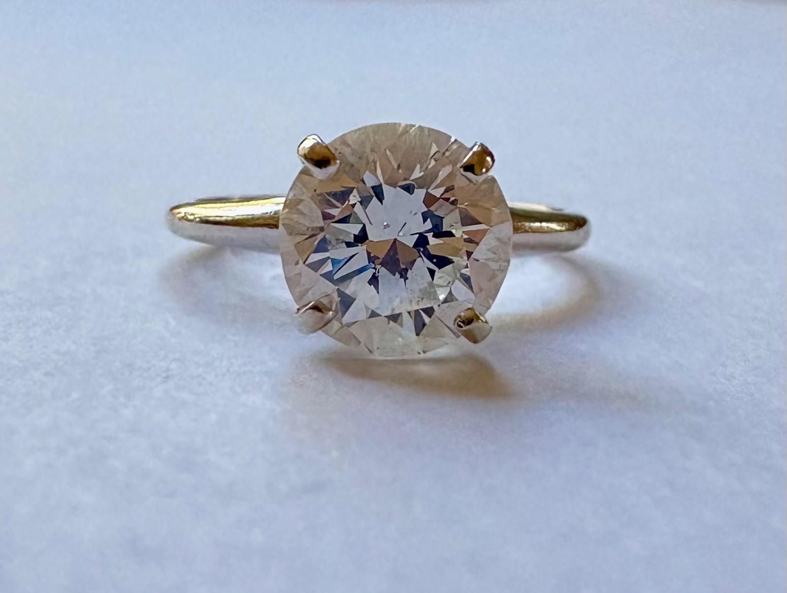 2.00 CT Natural Round Brilliant Diamond Engagement Ring 14K White Gold I/SI1