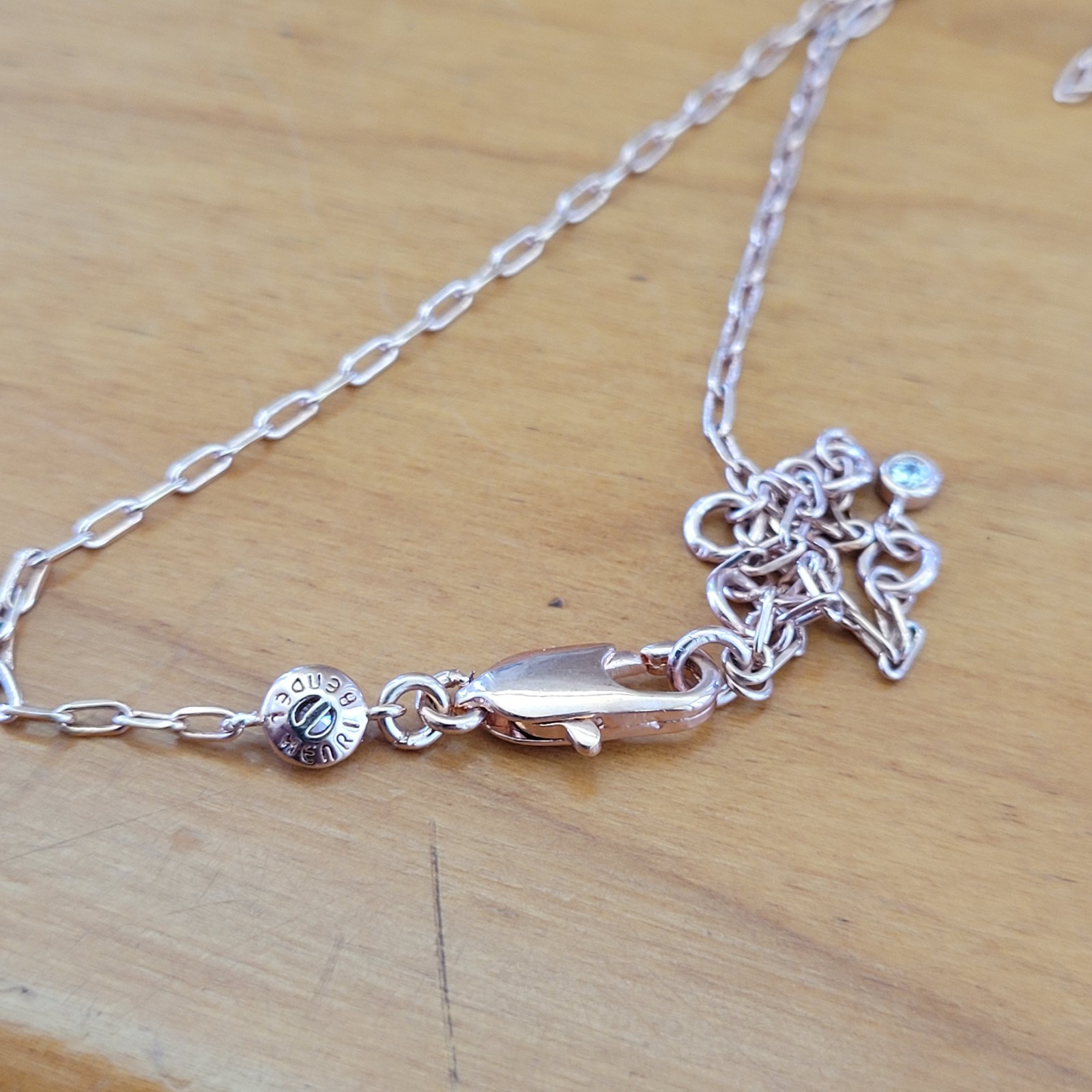HENRI BENDEL Dream Spinning Locket Necklace Rose Gold Pave Crystal