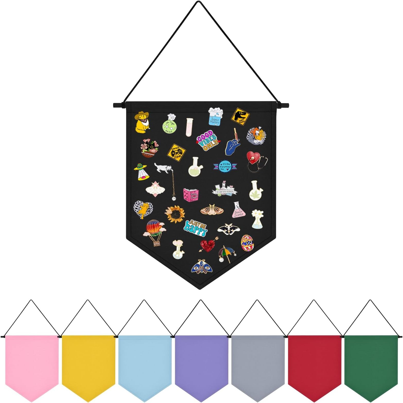 Wall Hanging Brooch Organizer Storage Board Colorful Enamel Pin Badge Canvas …