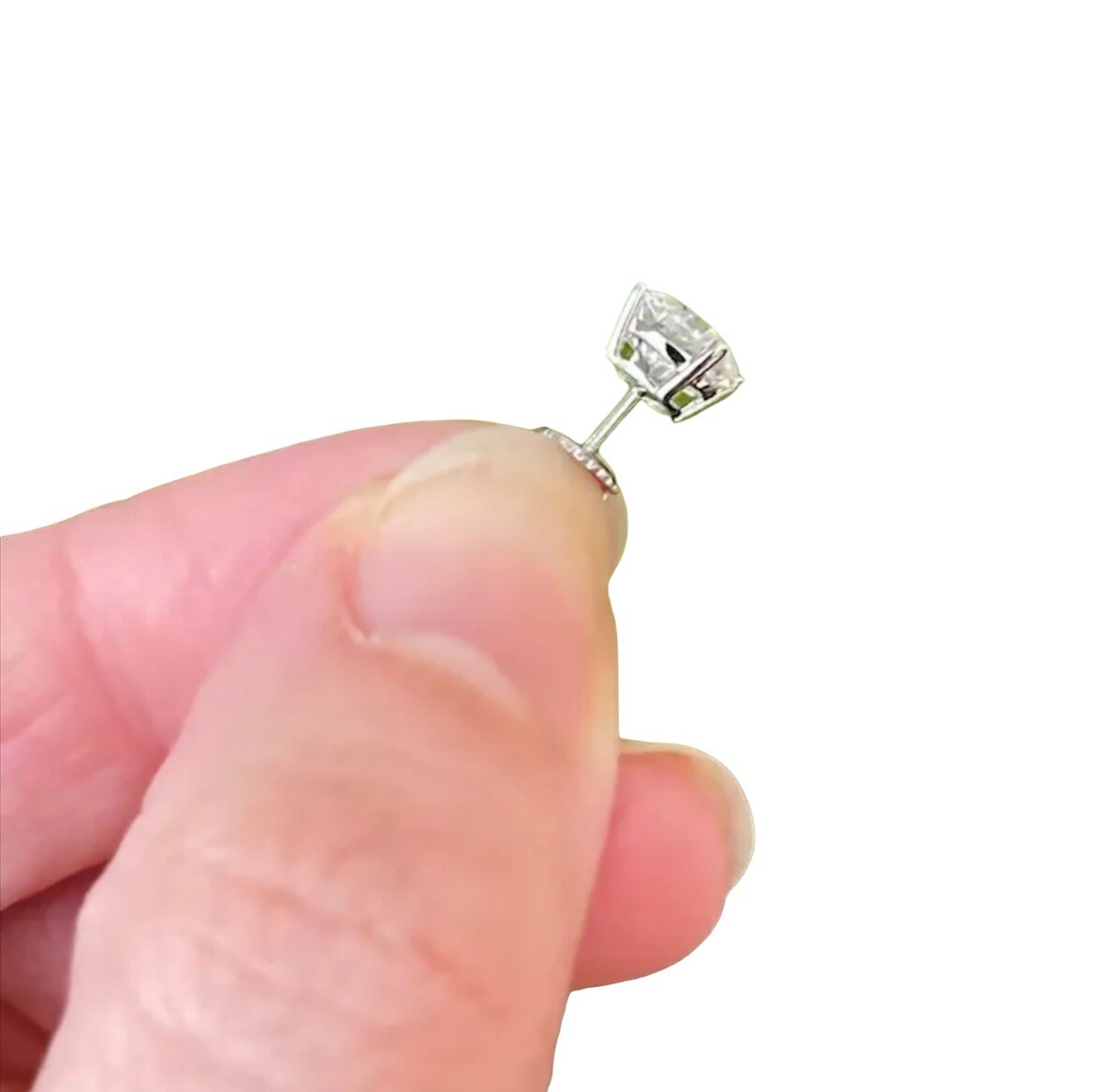 2.00 Ct Round Cut VVS1/D Certified Moissanite Stud Earrings 14K White Gold 7mm