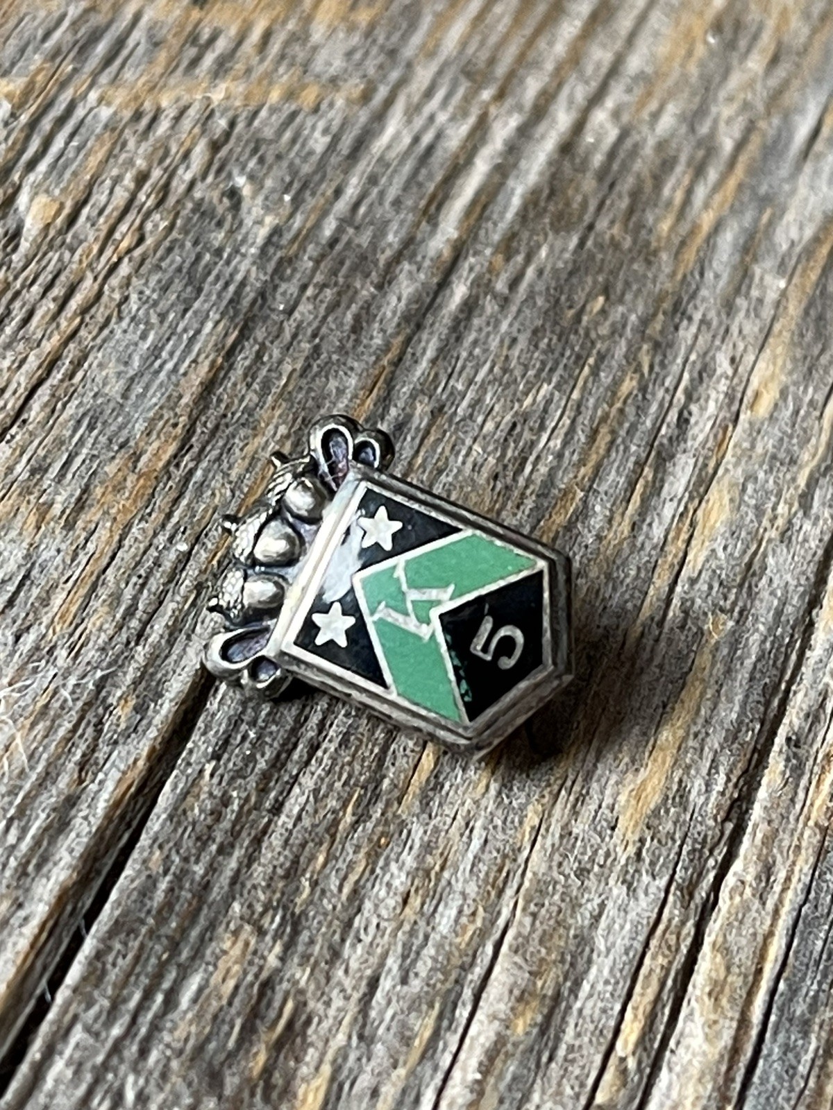VTG S.S. Kresge Company 5 Years Service Pin Sterling K Mart Enamel Lapel Tie