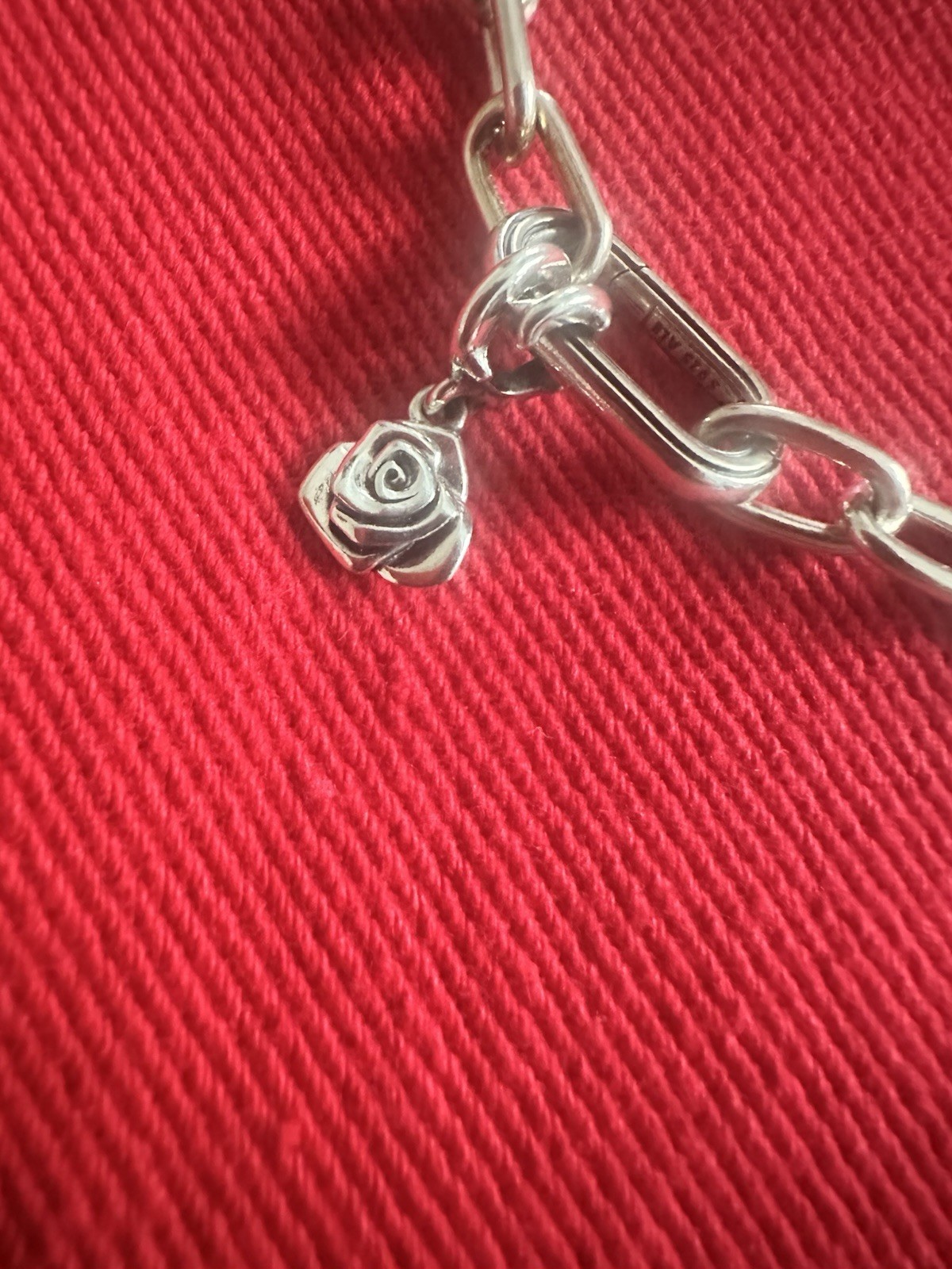 Authentic Pandora ME Small Link Chain Bracelet. Rose, Heart, Cross Mini Charms.