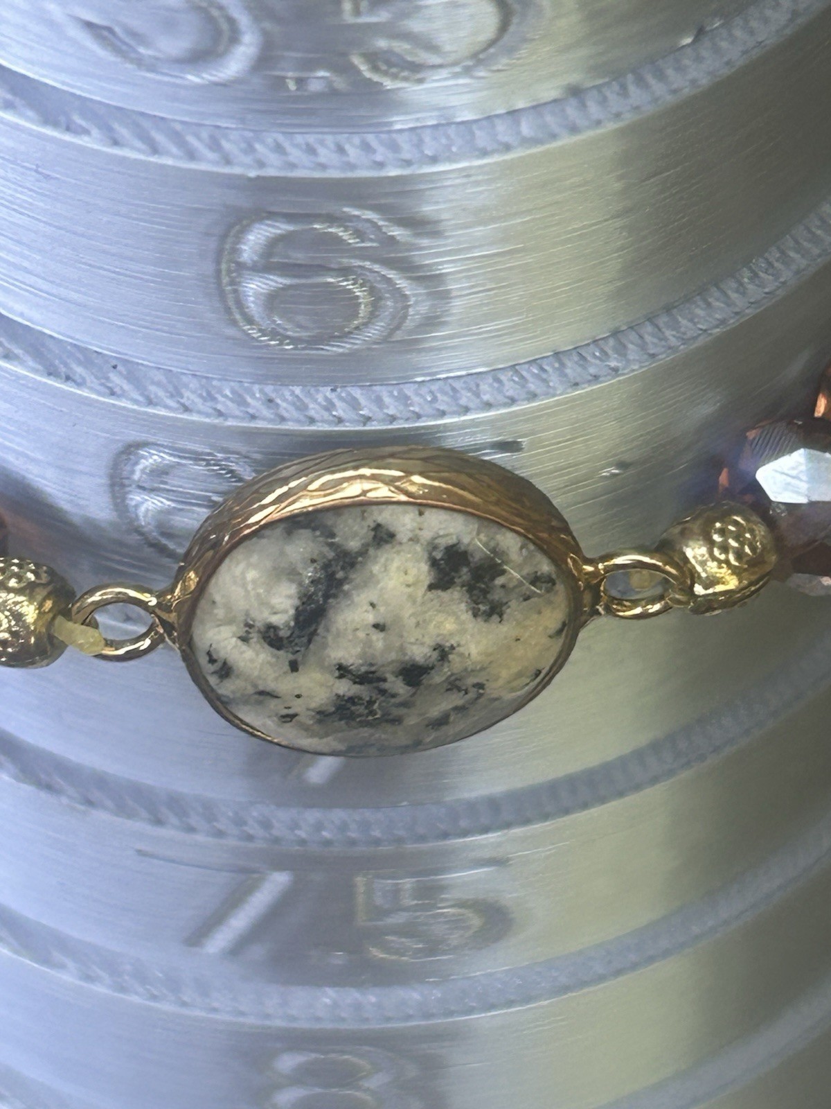 Natural Stone & Faceted Crystal Stretch Bracelet (Contemporary)
