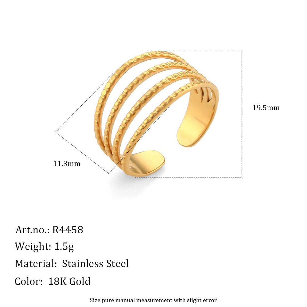 Hollow-opening multi-style stainless steel fashionable ring