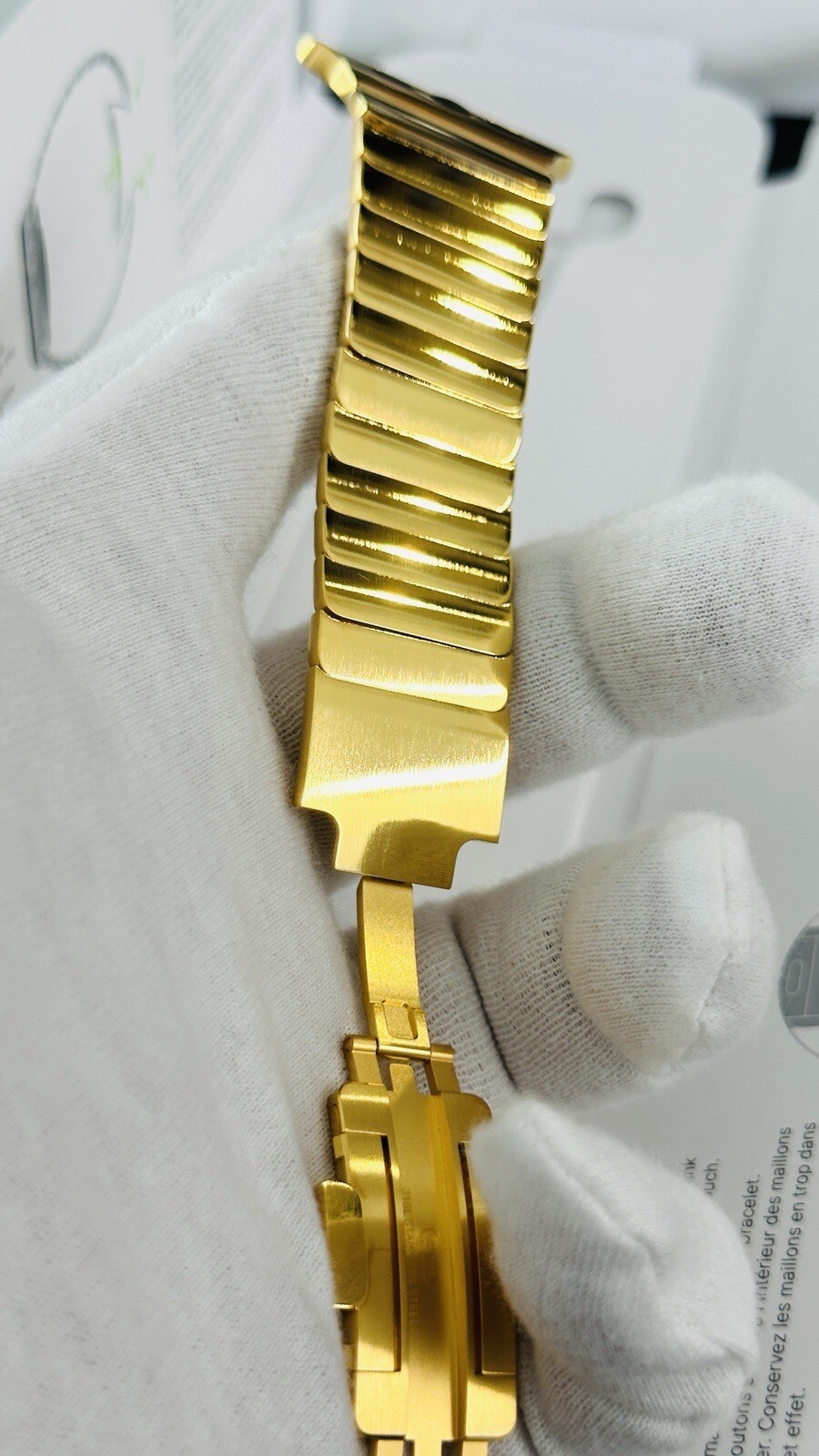 Original Custom 24K Gold Plated 4445 49 Apple Polished Link Band For Apple Watch