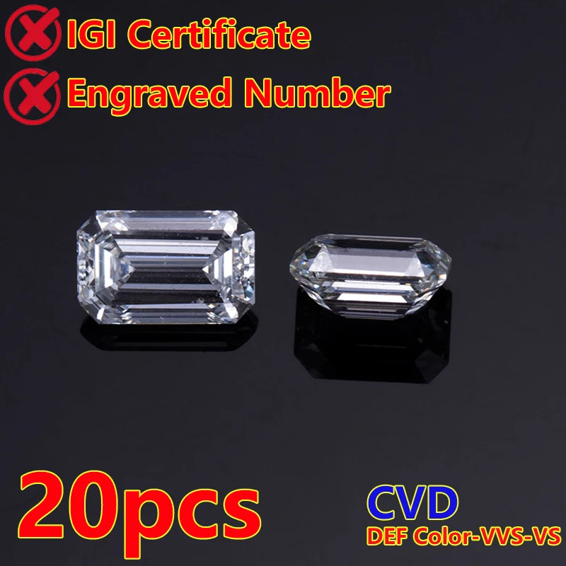 [CVD/HPHT Radiant Emerald] Wholesale 0.08-1ct Loose Lab Diamond Melee DEF VVS-VS