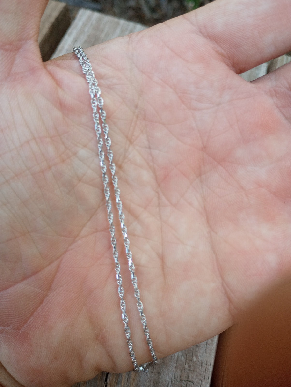 Womens Twist Chain, 20 inch, Sterling Silver, Dainty, marked 925 Italy