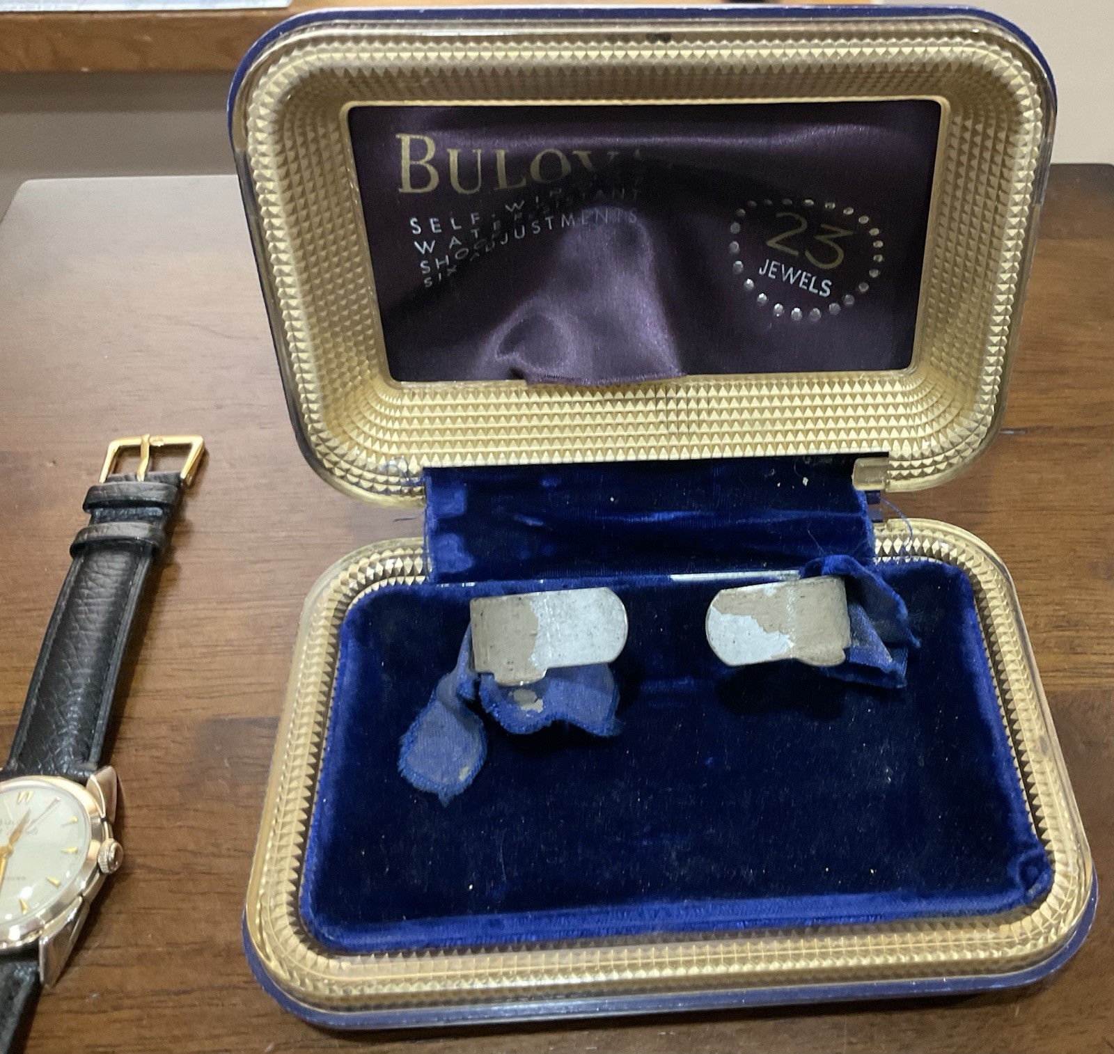 Vtg 1956 BULOVA 23 Jewels Automatic Watch SERVICED Sunburst Dial L6 Lugs W/ Box