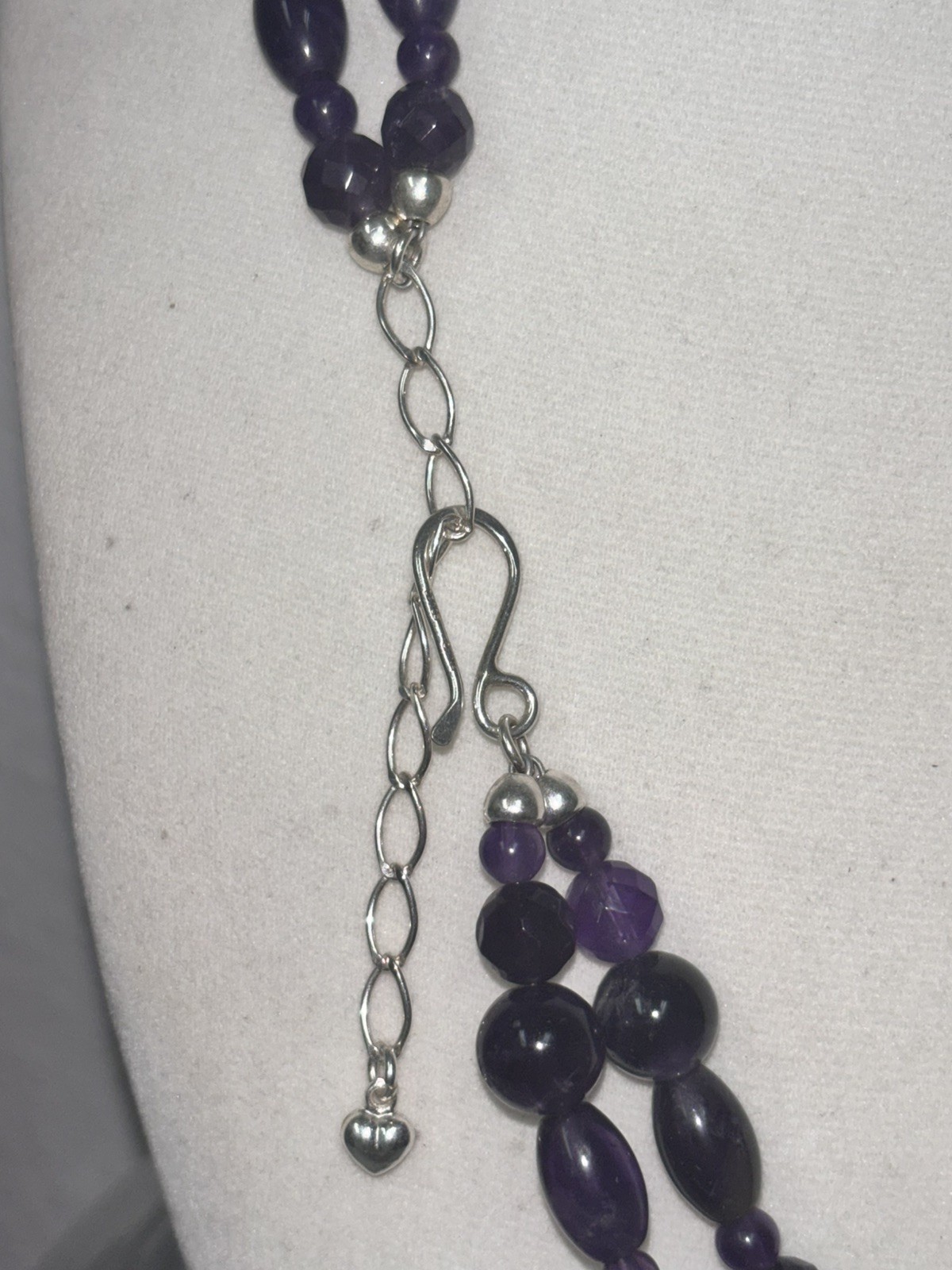 Jay King .925 Sterling 2 Strand Purple Amethyst 23″ Necklace vintage