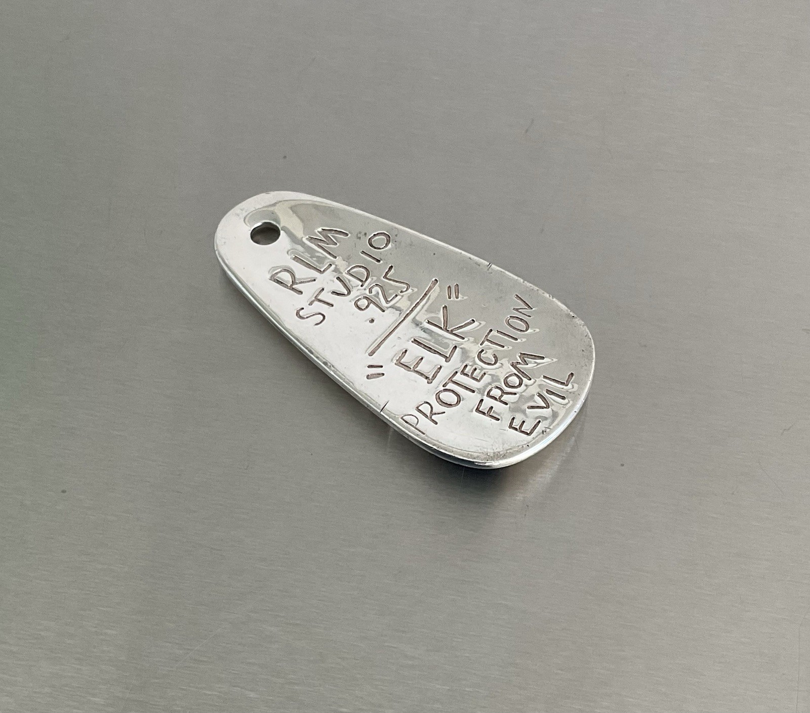 Vintage 1980’s RLM Studio Amulet “ELK” Protection From Evil Pendant 925 Silver
