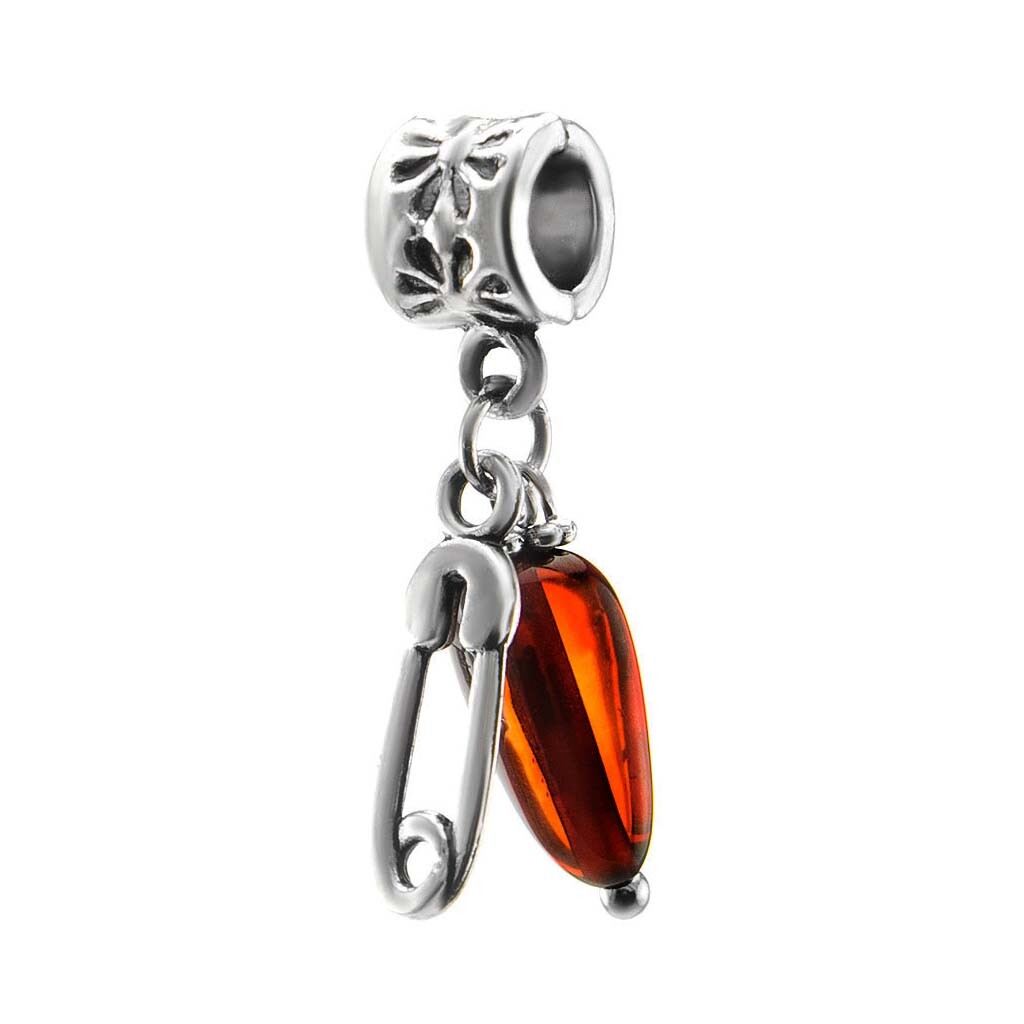 Charming Genuine Baltic Amber Charm Cognac Color