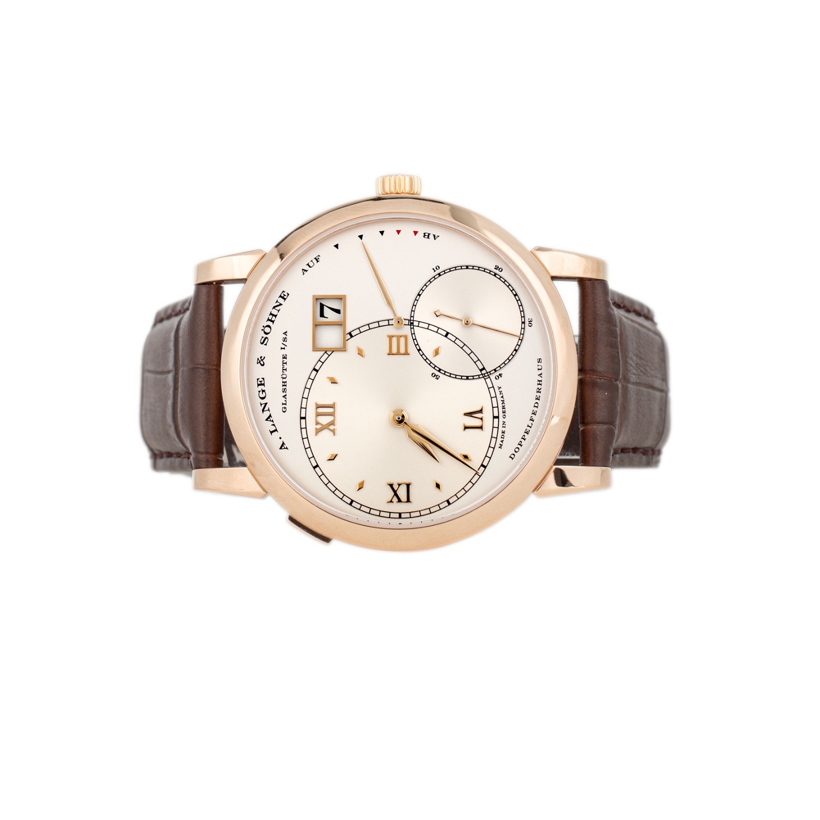 A. Lange & Sohne Grand Lange 1 Rose Gold Silver Dial 41.9mm 115.022