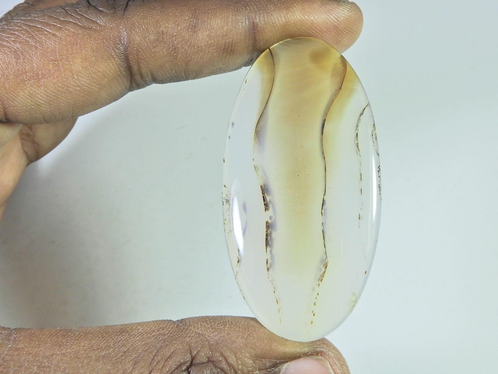 30X58X04MM Natural Montana Agate Oval Shape Cabochon Loose Gemstone 72Cts. C375