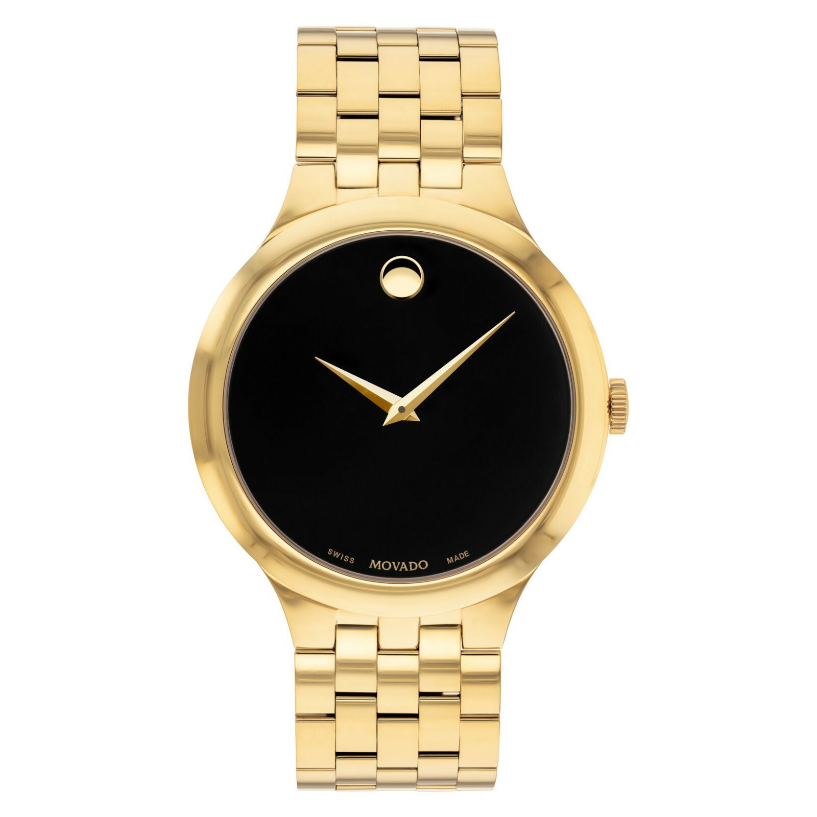 NEW Movado Veturi Classic GOLD PVD Mens Stainless Steel Watch 40mm 0607417