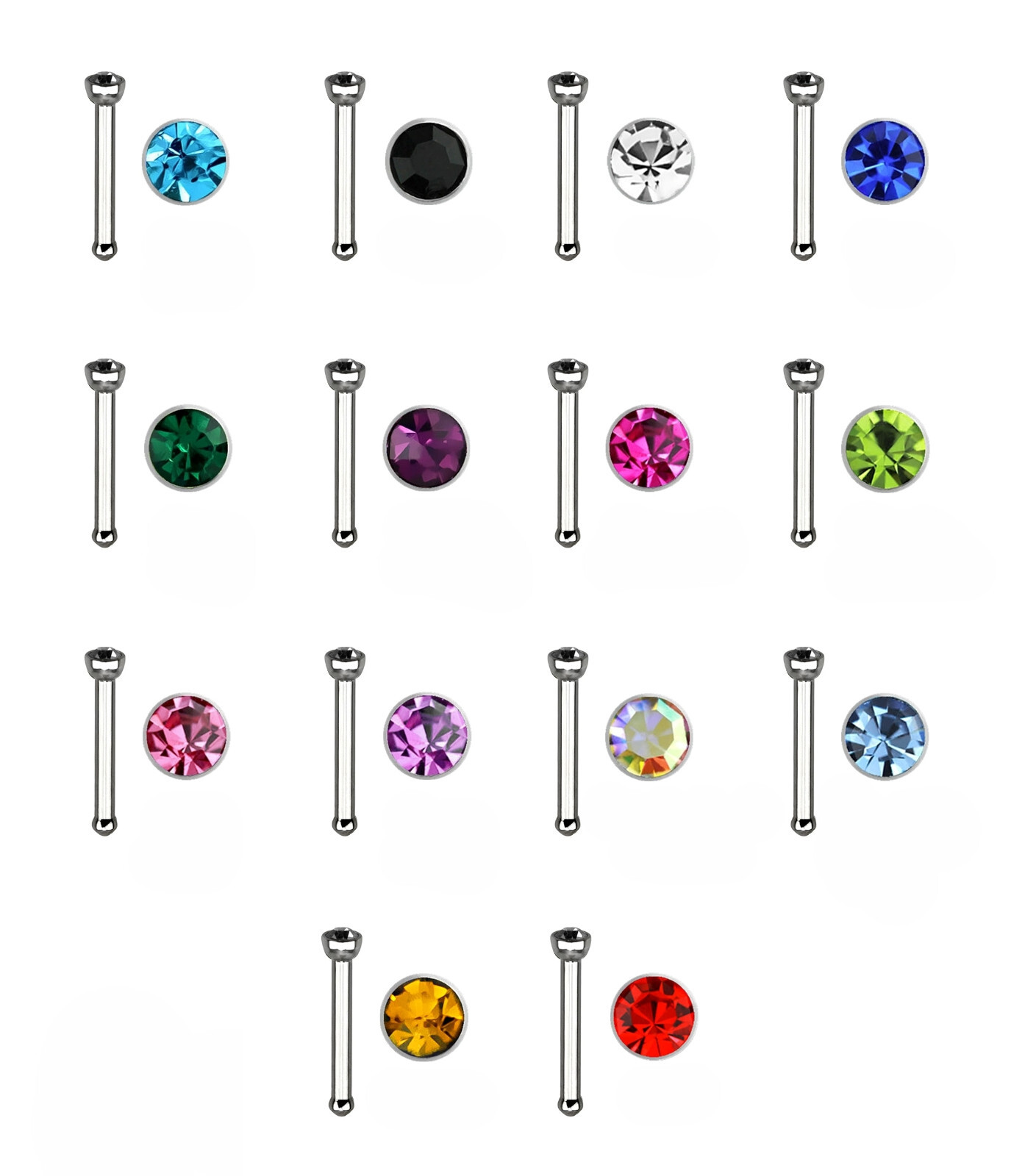 20G AB AURORA BOREALIS NOSE BONE 316L Surgical Stainless Stud Ring Piercing 1372