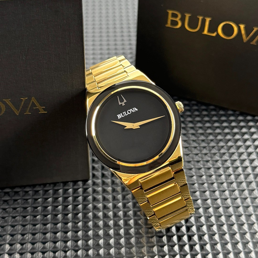 Bulova Millennia Chronograph Gold Stainless Steel Black Dial 97A183 Men’s Watch
