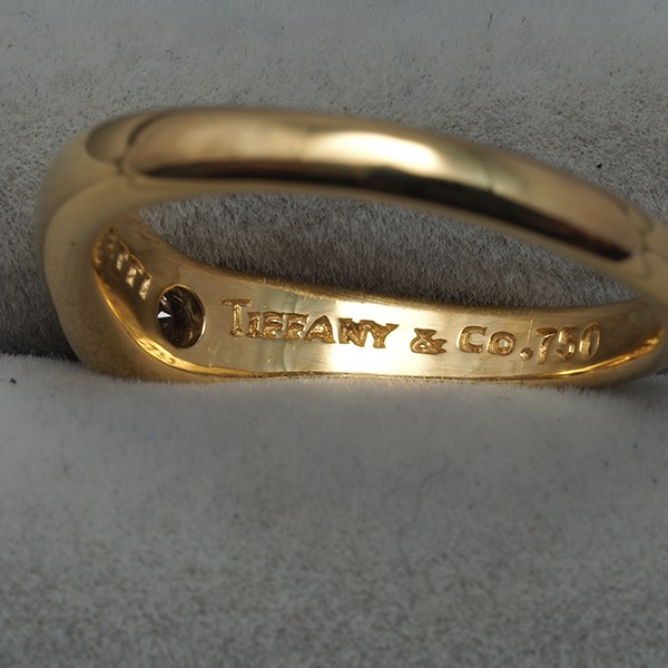 Auth Tiffany&Co. Ring Diamond Curved Band US6-6.25 18K 750 Yellow Gold