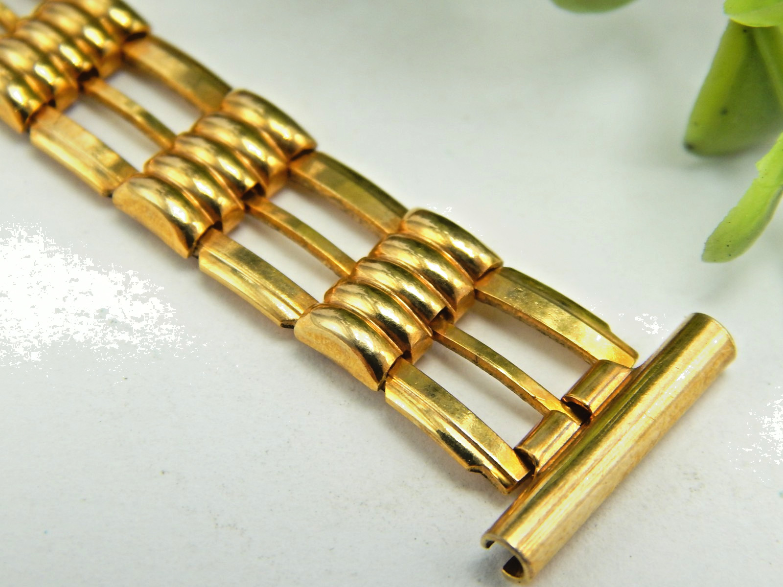 Antique 1930s art deco Peerless 1/40 12KT RGP Watch band 5/8″ 16mm NOS