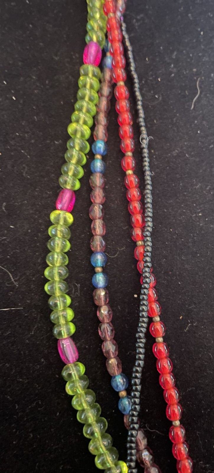 CHICO’S Brand Multi Strand Multicolor Beaded Necklace. Gift Box