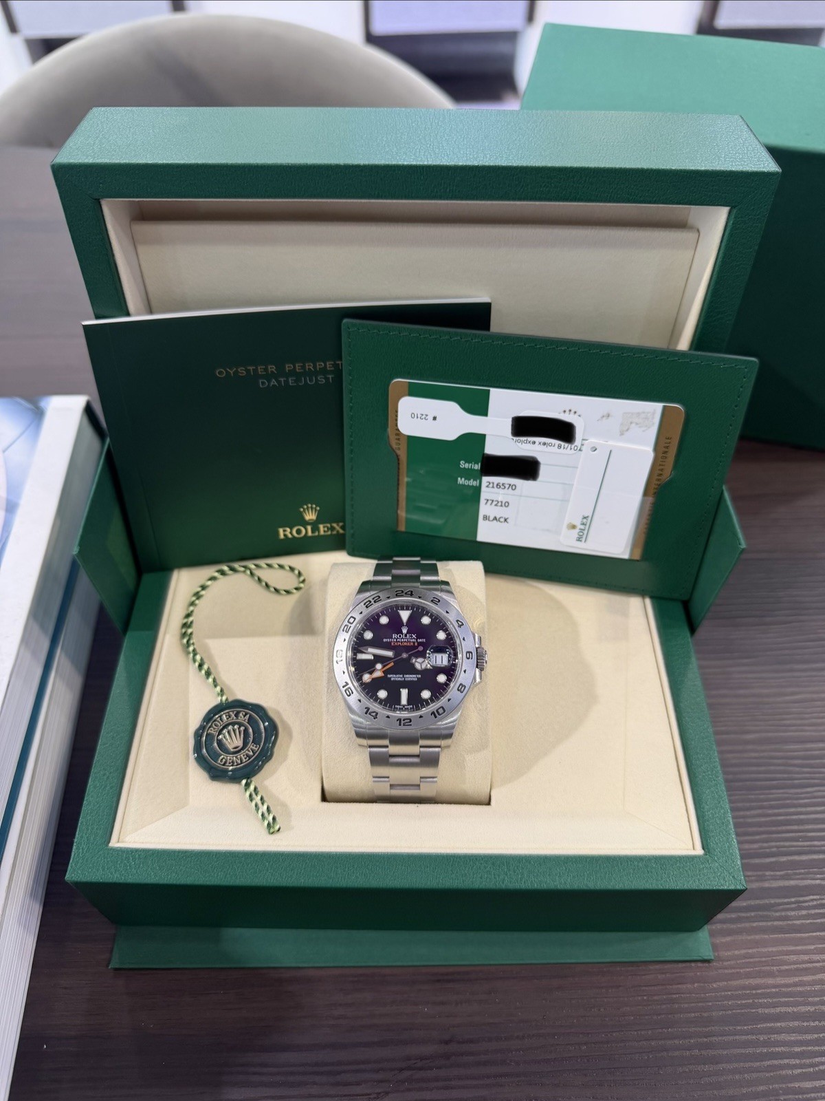 Rolex Explorer II – 216570 – 2018 – FULL SET!! Unworn Unsized With White Tag!!