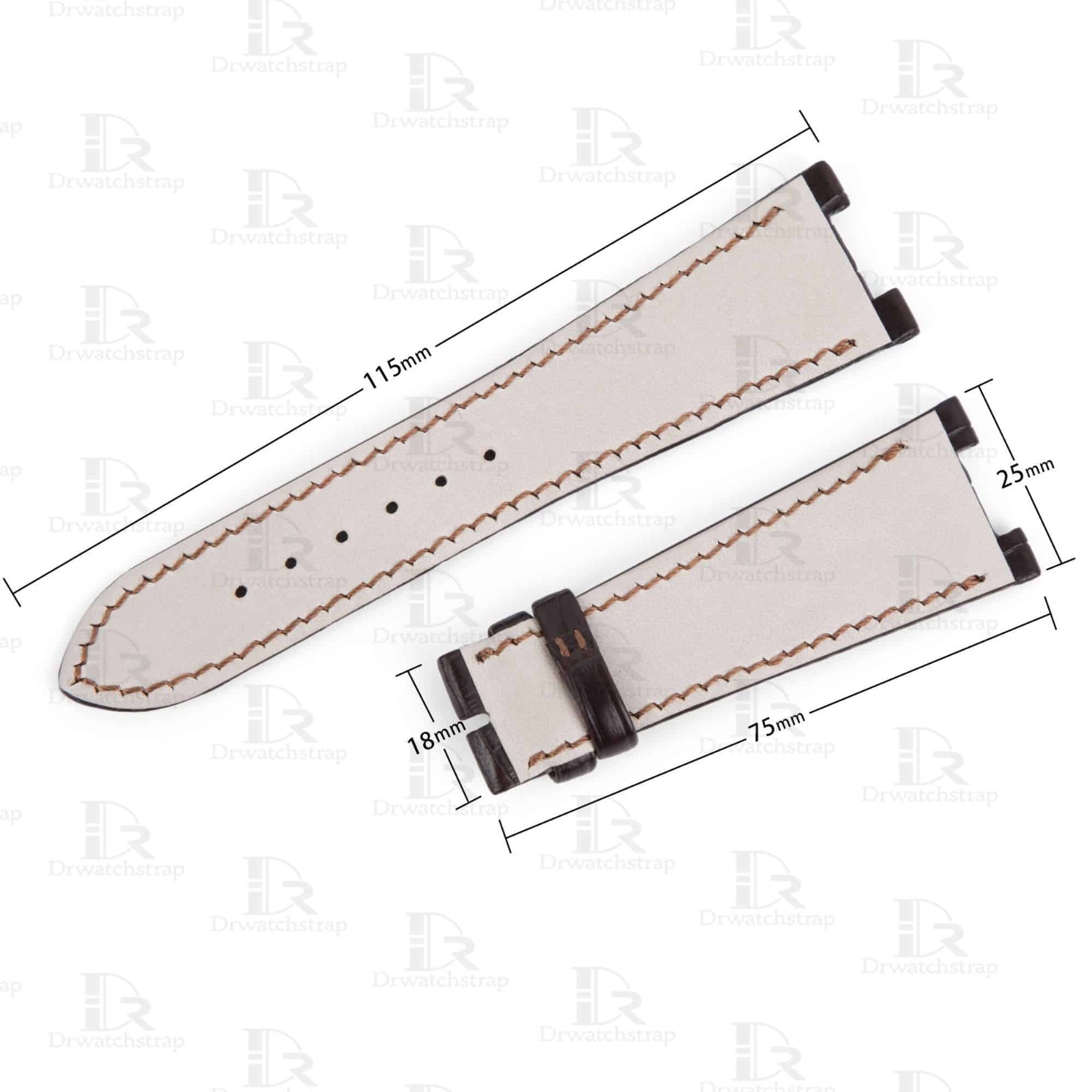 Dark Brown Croco leather strap for Patek Philippe Nautilus 5712 5711 7010