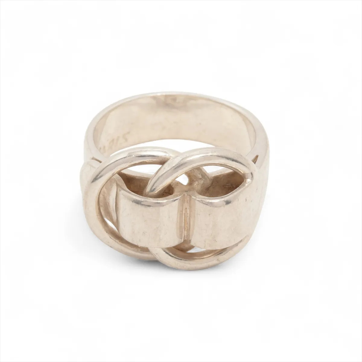 Hermès Deux Anneaux Ring 51 925 6.1g Silver