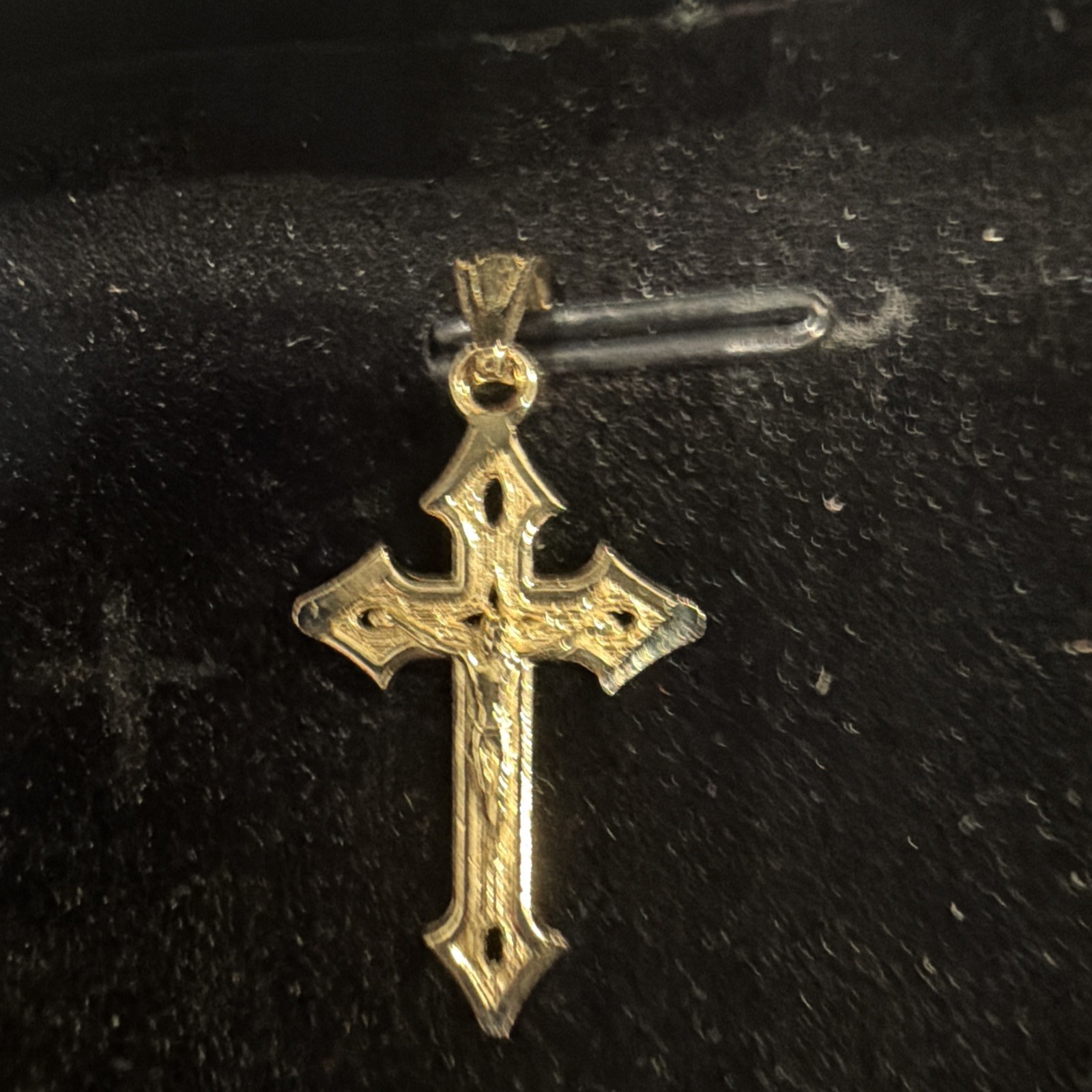 10kt Yellow Gold Unisex Crucifix Cross Religious Charm Pendant