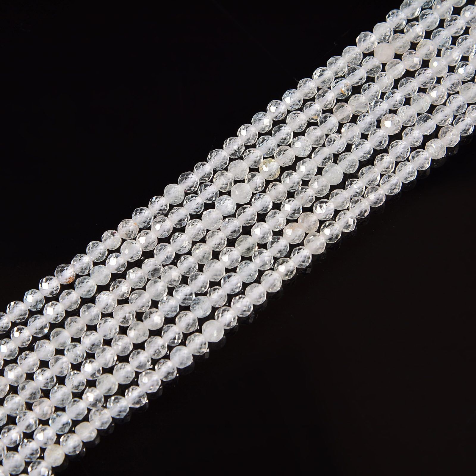 Natural Topaz Faceted Round Beads Size 2mm 3mm 4mm 15.5” Strand