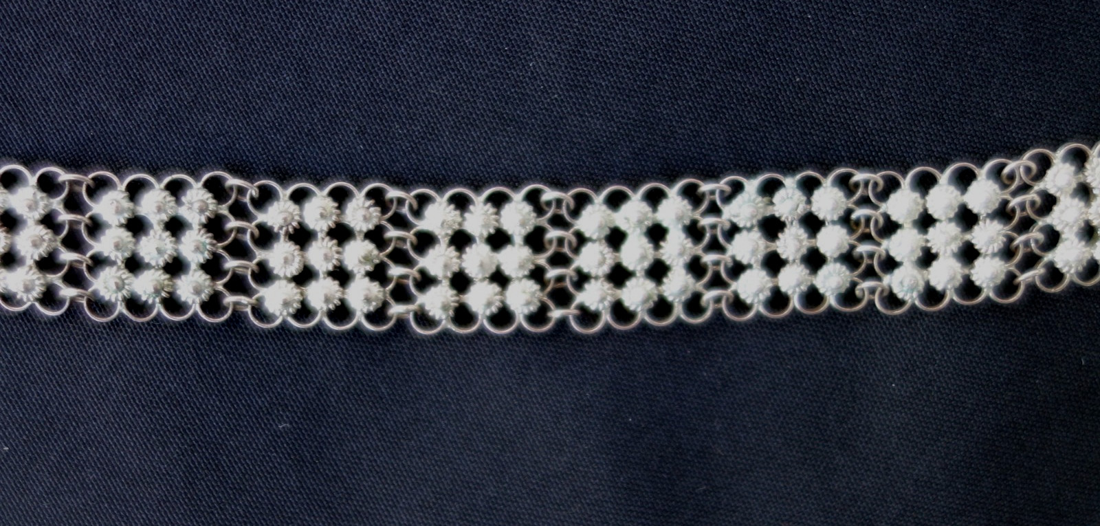 Vintage Handcrafted Ornamental Silver bracelet – India / Asia 17.5cm long