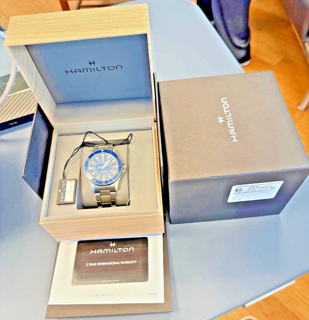 Hamilton Khaki Navy Scuba Auto H82505140 Blue 43mm Box Papers