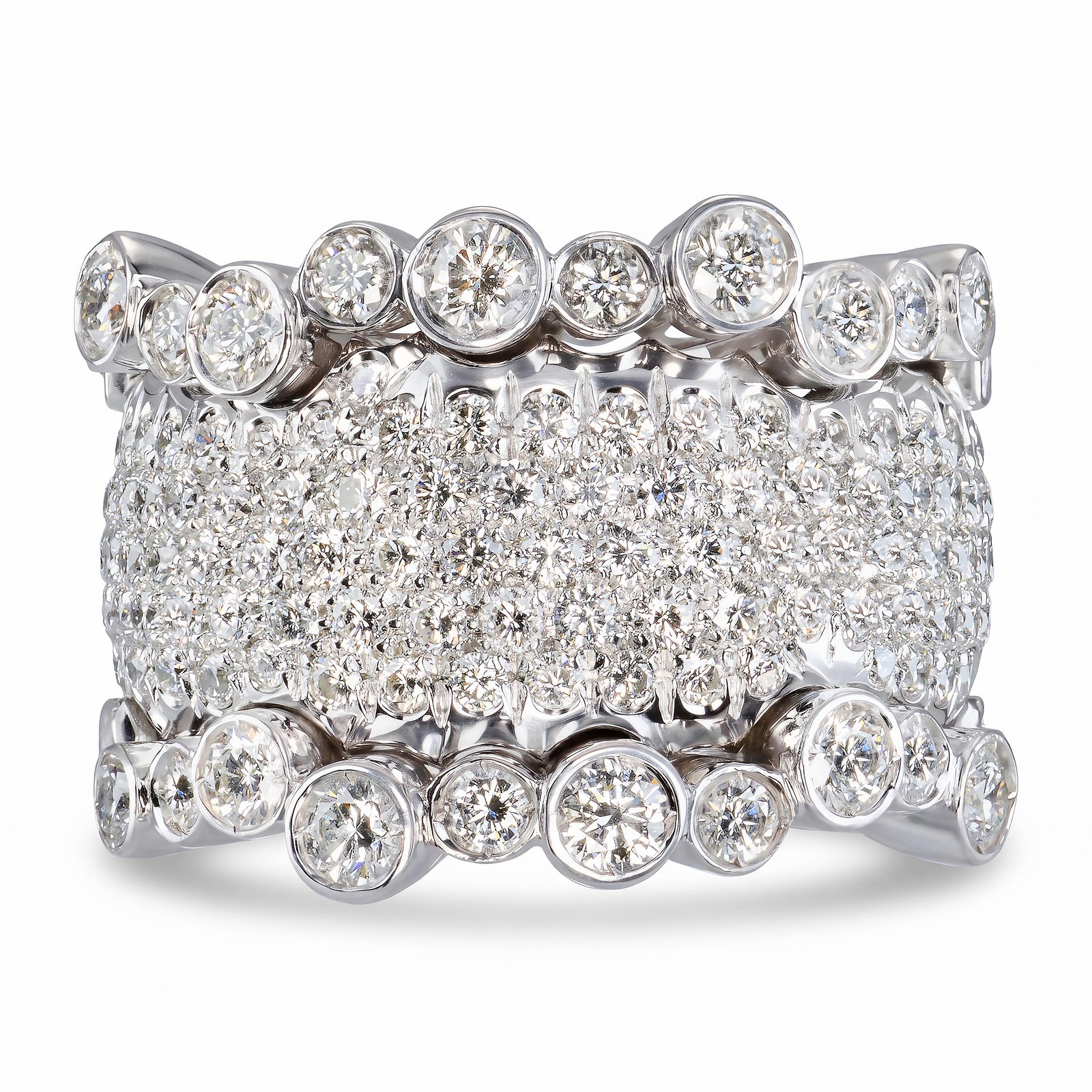 18k White Gold Bertani & Co. 2.82tcw Diamond Pave Ring