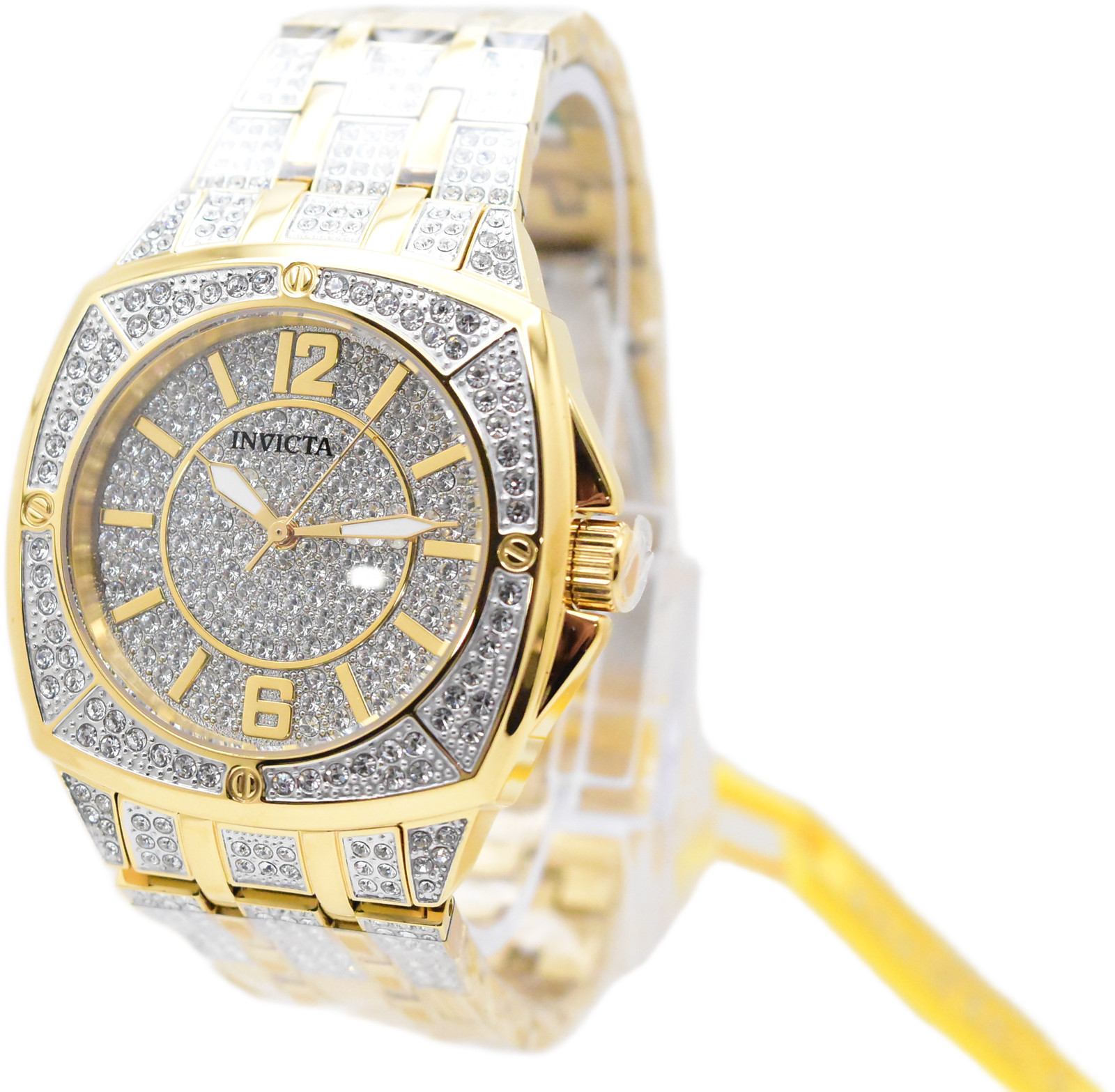Invicta Celestial Lux Men’s 43mm Gold Pave 407 Crystals Quartz Watch 50327
