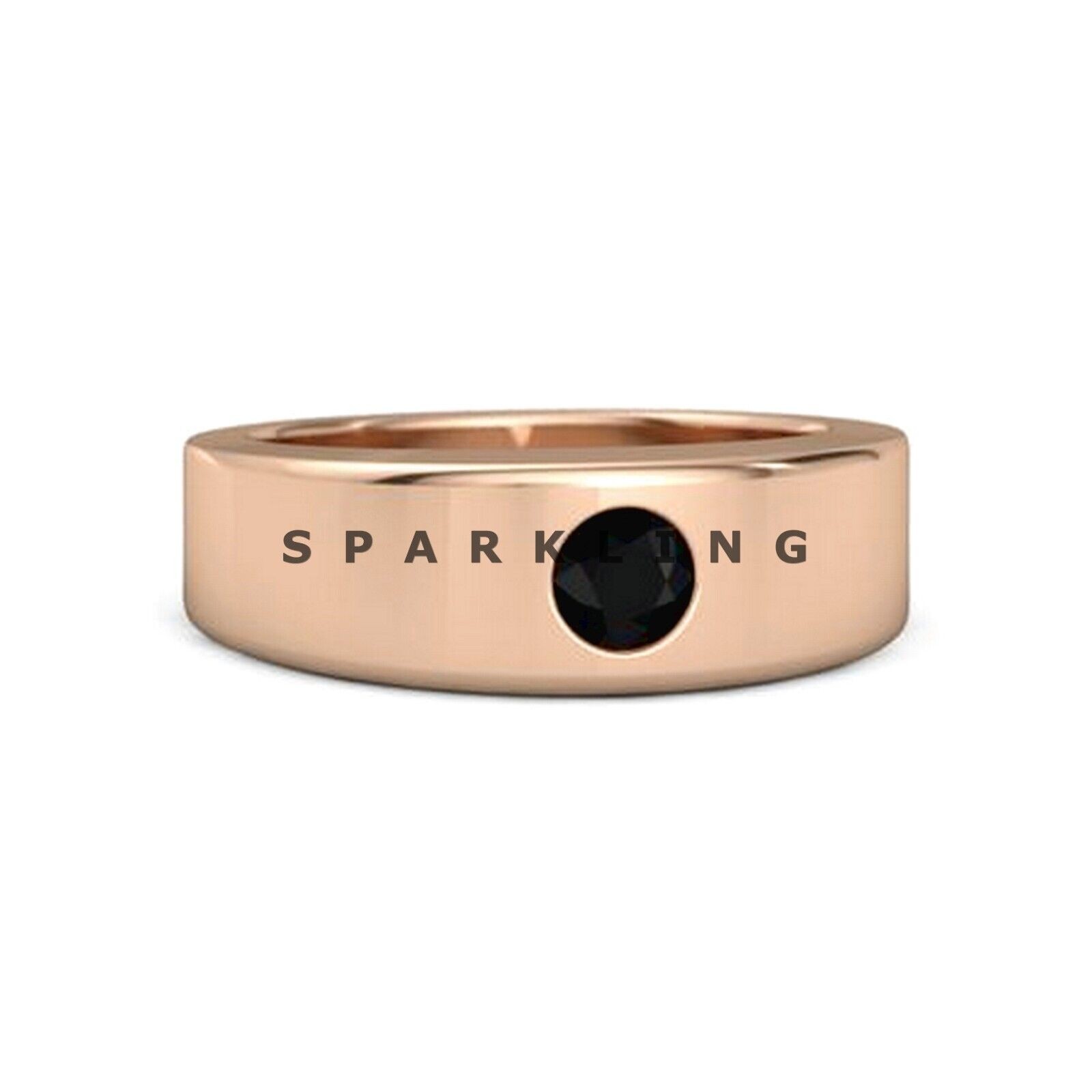 Black Onyx Round Cut With 14k Solid Pure Gold Ring For Men #D524