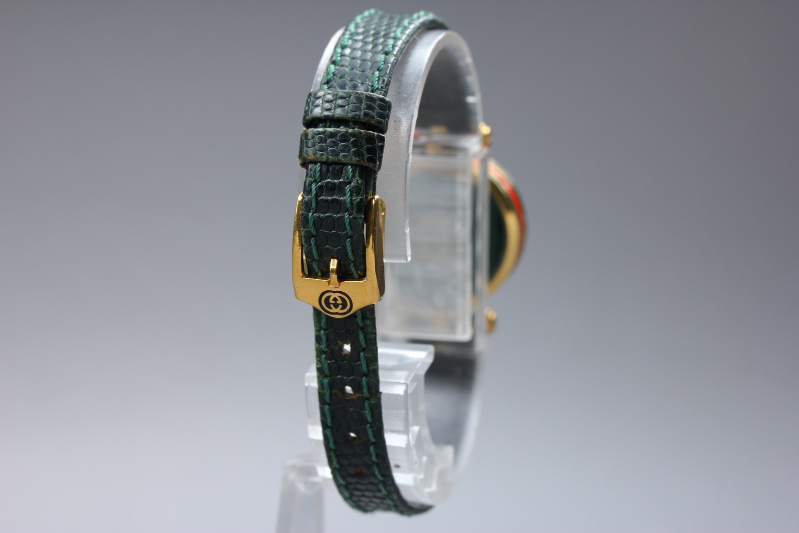 [Exc+5] GUCCI 2000L Green And White Dial Quartz Woman’s Watch JAPAN
