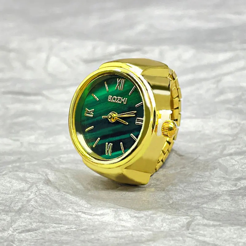Kiss Jewelry Green Digital Quartz Finger Watch Rings for Women Men Couple