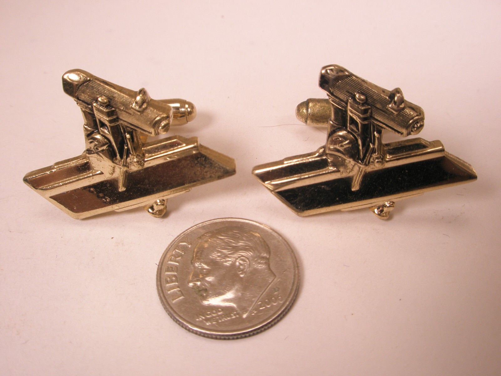 Tools Radial Arm Saw Vintage Cuff Links & Tie Bar Clip wood cabinet carpenter