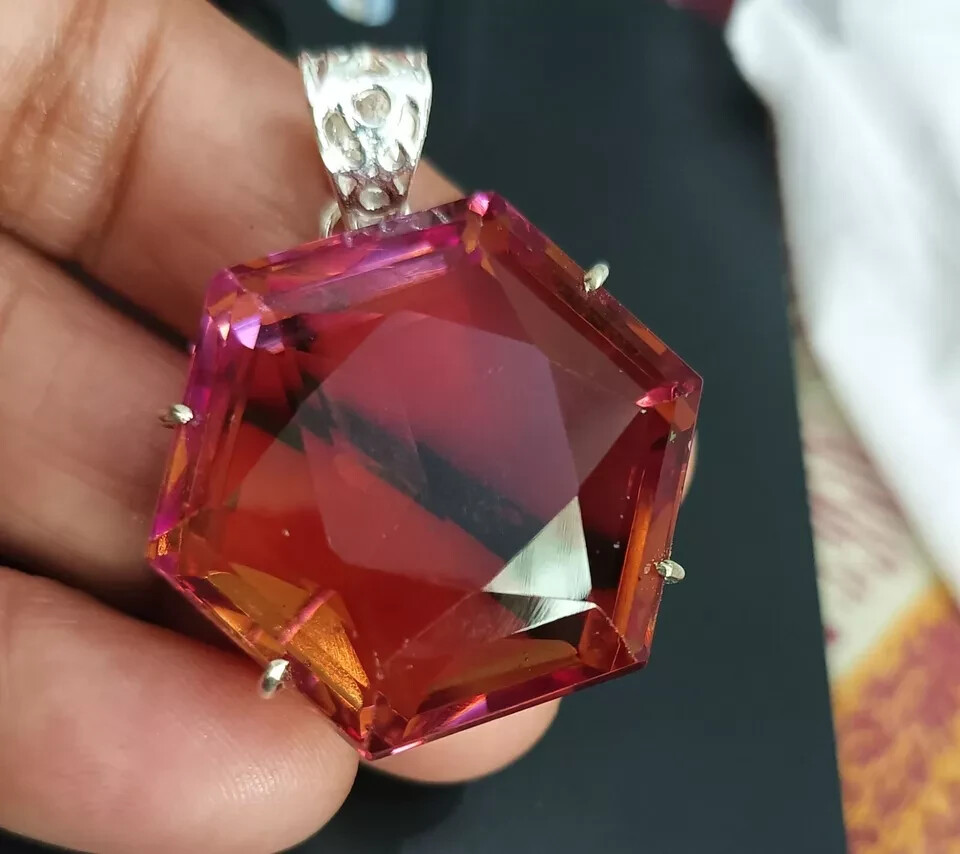 Certified 70 Ct+ Natural Zultanite 7 Color Pendant 925 Silver Loose Gemstone